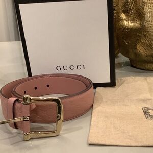 Gucci microguccissima mauve pink leather belt